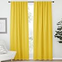 NICETOWN Blackout Curtain Panels Window Draperies - (Bright Yellow Color) 52x84 inch, 2 Pieces, Insulating Room Darkening Blackout Drapes for Bedroom