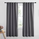 NICETOWN Blackout Curtain Panels Window Draperies - (Grey Color) 34-Inch Wide x72-Inch Long, 2 Pieces, Home Decoration Light &amp; Noise Reducing Window Covering Room Darkening Drapes for Bedroom