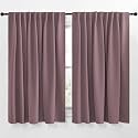 NICETOWN Blackout Curtain Panels Window Draperies - (Dry Rose Color) 62x63 inch, 2 Pieces, Insulating Room Darkening Blackout Drapes for Doorway Shower Bathroom Laundry Room Bifold Door