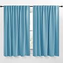 NICETOWN Blackout Curtain Panels Window Draperies - (Teal Blue Color) 62x63 inch, 2 Pieces, Insulating Room Darkening Blackout Drapes for Doorway Shower Bathroom Laundry Room Bifold Door