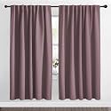 NICETOWN Blackout Curtain Panels Window Draperies - (Dry Rose Color) 62x72 inch, 2 Pieces, Insulating Room Darkening Blackout Drapes for Bedroom, Privacy Doorway Curtain for Door