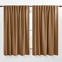 NICETOWN Blackout Curtain Panels Window Draperies - (Gold Brown Color) 70x63 inch, 2 Pieces, Insulating Room Darkening Blackout Drapes for Bedroom