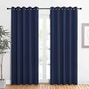 NICETOWN Blackout Curtain Panels, Window Treatment Energy Saving Thermal Insulated Solid Grommet Blackout Drapes/Draperies (Navy, 1 Pair, 60 by 84-inch)