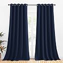 NICETOWN Blackout Curtain Panels, Window Treatment Energy Saving Thermal Insulated Solid Grommet Blackout Drapes/Draperies (Navy, 1 Pair, 70 by 108-inch)