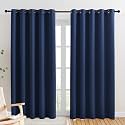 NICETOWN Blackout Curtain Panels, Window Treatment Energy Saving Thermal Insulated Solid Grommet Blackout Drapes/Draperies (Navy, 1 Pair, 70 by 84-inch)
