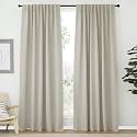 NICETOWN Blackout Curtains 84 inches Long for Living Room, Rod Pocket &amp; Back Tab Window Curtains, Eatra Long Drape Panels for Office (Natural, 70" W x 84" L per Panel, 2 PCs)