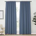 NICETOWN Blackout Curtains 84 inches Long, Rod Pocket &amp; Back Tab Window Curtains, Eatra Long Drape Panels for Office (Stone Blue, 70" W x 84" L per Panel, 2 PCs)