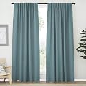 NICETOWN Blackout Curtains 84 inches Long for Living Room, Rod Pocket &amp; Back Tab Window Curtains, Eatra Long Drape Panels for Office (Greyish Blue, 70" W x 84" L per Panel, 2 PCs)