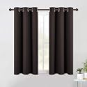 NICETOWN Blackout Curtains &amp; Drapes for Bedroom, Toffee Brown, W34 x L40, Set of 2, Triple Weave Grommet Top Thermal Insulated Light Blocking Panels for Bathroom/Living Room