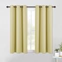 NICETOWN Blackout Curtains &amp; Drapes for Bedroom, Paler Yellow, W34 x L40, Set of 2, Triple Weave Grommet Top Thermal Insulated Light Blocking Panels for Bathroom/Living Room