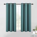 NICETOWN Blackout Curtains &amp; Drapes for Bedroom, Sea Teal, W34 x L40, Set of 2, Triple Weave Grommet Top Thermal Insulated Light Blocking Panels for Bathroom/Living Room