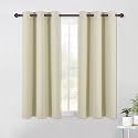 NICETOWN Blackout Curtains &amp; Drapes for Bedroom, Beige, W34 x L48, Set of 2, Triple Weave Grommet Top Thermal Insulated Light Blocking Panels for Bathroom/Living Room