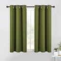 NICETOWN Blackout Curtains &amp; Drapes for Bedroom, Olive Green, W34 x L40, Set of 2, Triple Weave Grommet Top Thermal Insulated Light Blocking Panels for Bathroom/Living Room