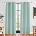 NICETOWN Blackout Curtains for Bedroom, Aqua, 42 W by 80 L, Set of 2, Thermal Insulated Curtains &amp; Drapes with Grommet Top for Living Room, Privacy Window Treatment Draperies