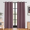 NICETOWN Blackout Curtains for Bedroom, Dry Rose, 42 W by 80 L, Set of 2, Thermal Insulated Curtains &amp; Drapes with Grommet Top for Living Room, Privacy Window Treatment Draperies