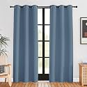 NICETOWN Blackout Curtains for Bedroom, Forest Green, 42 W by 80 L, Set of 2, Thermal Insulated Curtains &amp; Drapes with Grommet Top for Living Room, Privacy Window Treatment Draperies
