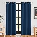 NICETOWN Blackout Curtains for Bedroom, Moroccan Blue, 42 W by 80 L, Set of 2, Thermal Insulated Curtains &amp; Drapes with Grommet Top for Living Room, Privacy Window Treatment Draperies