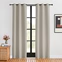 NICETOWN Blackout Curtains for Bedroom, Natural, 34 W by 80 L, Set of 2, Thermal Insulated Curtains &amp; Drapes with Grommet Top for Living Room, Privacy Window Treatment Draperies