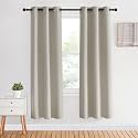 NICETOWN Blackout Curtains for Bedroom, Natural, 34 inches by 70 inches Long Curtains &amp; Drapes for Living Room, Thermal Insulated Window Treatment Draperies for Nursery