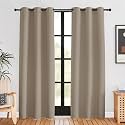 NICETOWN Blackout Curtains for Bedroom, Taupe, 42 W by 80 L, Set of 2, Thermal Insulated Curtains &amp; Drapes with Grommet Top for Living Room, Privacy Window Treatment Draperies