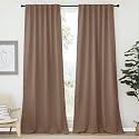 NICETOWN Blackout Curtains and Draperies for Living Room - (Cappuccino Color) 52 inches Wide by 95 inches Long, Set of 2 Pieces, Insulated Solid Drape Panels