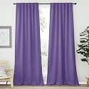 NICETOWN Blackout Curtains and Draperies for Living Room - (Lilac Color) 52 inches Wide by 95 inches Long, Set of 2 Pieces, Insulated Solid Drape Panels