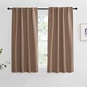 NICETOWN Blackout Curtains and Drapes for Kitchen - (Cappuccino Color) 34 inches Wide by 48 inches Long, 2 Panels Set, Thermal Insulated Blackout Window Drapes