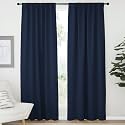 NICETOWN Blackout Curtains for Guest Room - (Navy Color) 52 inches Wide by 72 inches Long, 2 Panels Set, Insulated Room Darkening Window Drapes