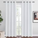 NICETOWN Blackout Curtains Panels for Bedroom, 2 Panels, 52 x 80 Inch, Greyish White, 3 Pass Microfiber Noise Reducing Thermal Insulated Solid Ring Top Blackout Window Drapes