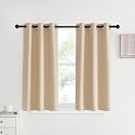 NICETOWN Blackout Curtains Panels for Bedroom, 2 Panels, 52 x 80 Inch, Biscotti Beige, 3 Pass Microfiber Noise Reducing Thermal Insulated Solid Ring Top Blackout Window Drapes