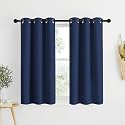 NICETOWN Blackout Draperies Curtains, All Season Thermal Insulated Solid Grommet Top Blackout Curtains/Drapes for Kid's Room (Navy, 1 Pair, 34 x 48 inches)