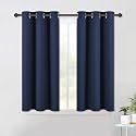 NICETOWN Blackout Draperies Curtains, All Season Thermal Insulated Solid Grommet Top Blackout Curtains/Drapes for Kid's Room (Navy, 1 Pair, 42 x 45 Inch)