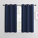 NICETOWN Blackout Draperies Curtains, All Season Thermal Insulated Solid Grommet Top Blackout Curtains/Drapes for Kid's Room (Navy, 1 Pair, 42 x 40 inches)