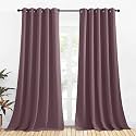 NICETOWN Blackout Draperies Curtains for Kids Room, Window Treatment Thermal Insulated Solid Grommet Blackout Drape Panels for Bedroom (Dry Rose, Set of 2, 70 by 108 inches)
