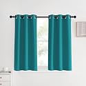 NICETOWN Blackout Draperies Curtains for Kids Room, Window Treatment Thermal Insulated Solid Grommet Blackout Drape Panels for Bedroom (Peacock Teal, Set of 2, 70 by 84 inches)