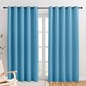NICETOWN Blackout Draperies Curtains for Kids Room, Window Treatment Thermal Insulated Solid Grommet Blackout Drape Panels for Bedroom (Teal Blue, Set of 2, 70 by 84 inches)