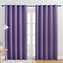 NICETOWN Blackout Draperies Curtains for Kids Room, Lilac Purple, Set of 2, 70 by 84 inches, Window Treatment Thermal Insulated Solid Grommet Blackout Drape Panels for Bedroom