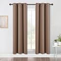 NICETOWN Blackout Draperies Curtains Window Drapes, Window Treatment Thermal Insulated Solid Grommet Blackout Panels for Bedroom (One Pair, 42 by 72 Inch, Cappuccino)