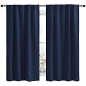 NICETOWN Blackout Draperies Curtains Window Drapes - (Navy Color) 42" W by 63" L, Set of 2, Home Fashion Thermal Blackout Room Darkening Drapery Panels for Nursery/Boys/Kids Room