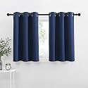 NICETOWN Blackout Kitchen Curtains and Draperies Navy for Kitchen Bathroom