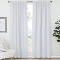NICETOWN Blackout Living Room Curtains 80 inches Long, Black Out Curtain Panels for Bedroom - (Greyish White Color) W52 x L80, 1 Pair, Thermal Insulated Blackout Draperies Window Treatment