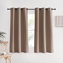 NICETOWN Blackout Window Curtains 60 inch Length, Cappuccino, 2 Panels, 34 x 60 Inch, Grommet Top Room Darkening Thermal Insulated Solid Vertical Drapes for Bedroom