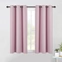 NICETOWN Blackout Window Curtains 60 inch Length 2 Panels, 34 x 60 Inch, Baby Pink, Grommet Top Room Darkening Thermal Insulated Solid Vertical Drapes for Bedroom/Kid Room