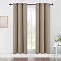 NICETOWN Blackout Window Curtains 70" L, 2 Panels, 34 inch, Taupe, Grommet Top Room Darkening Thermal Insulated Vertical Window Drapes Modern for Flat/Apartment
