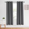 NICETOWN Blackout Window Curtains 70" L, 2 Panels, 34 inch, Grey, Grommet Top Room Darkening Thermal Insulated Vertical Window Drapes Modern for Flat/Apartment