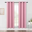 NICETOWN Blackout Window Curtains 70" L, 2 Panels, 34 inch, Rouge Pink, Grommet Top Room Darkening Thermal Insulated Vertical Window Drapes Modern for Flat/Apartment