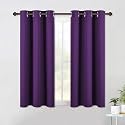 NICETOWN Blackout Window Curtains 70" L, 2 Panels, 34 inch, Royal Purple, Grommet Top Room Darkening Thermal Insulated Vertical Window Drapes Modern for Flat/Apartment