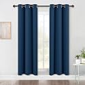 NICETOWN Blackout Window Curtains 70" L, 2 Panels, 34 inch, Moroccan Blue, Grommet Top Room Darkening Thermal Insulated Vertical Window Drapes Modern for Flat/Apartment