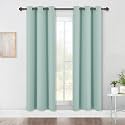 NICETOWN Blackout Window Curtains 70" L, 2 Panels, 34 inch, Aqua Blue, Grommet Top Room Darkening Thermal Insulated Vertical Window Drapes Modern for Flat/Apartment