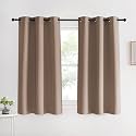 NICETOWN Blackout Window Curtains and Drapes for Kitchen, Set of 2, 42 by 60 Inch, Cappuccino, Window Treatment Thermal Insulated Solid Grommet Blackout Drapery Panels